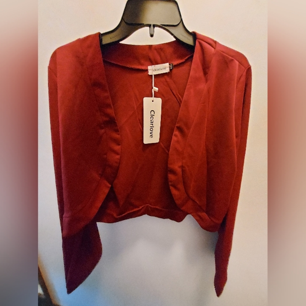 Women's Long Sleeve Cardigan Plus 2XL New Burgundy